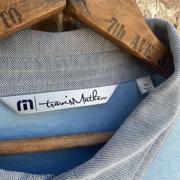 Texas A&M Football Polo Travis Mathew Baby Blue Polo Aggies Block T Golf Shift - Picture 5 of 8